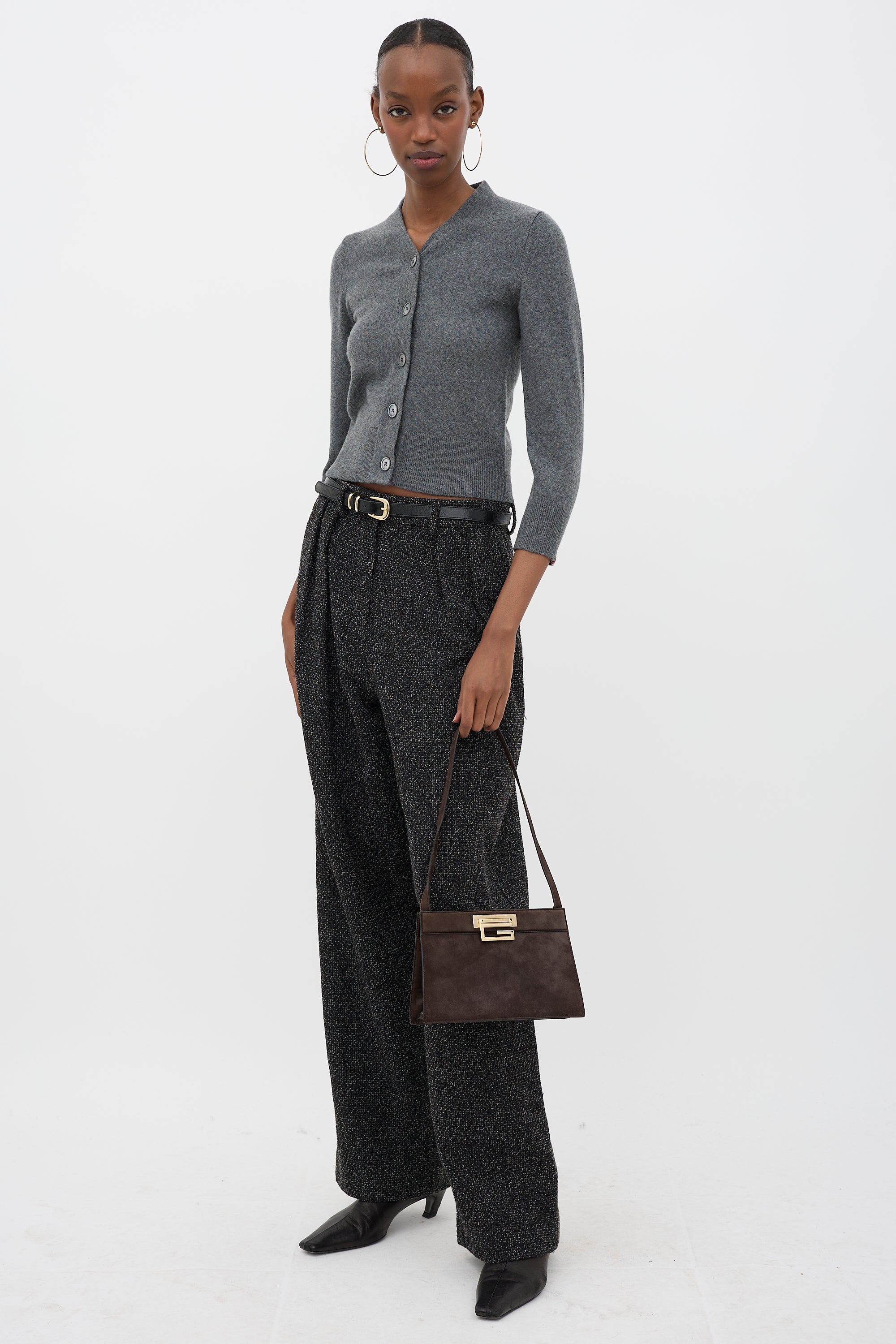 Gucci Suede G Square Shoulder Bag