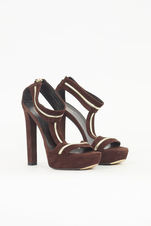 Gucci Suede T-Strap Heel