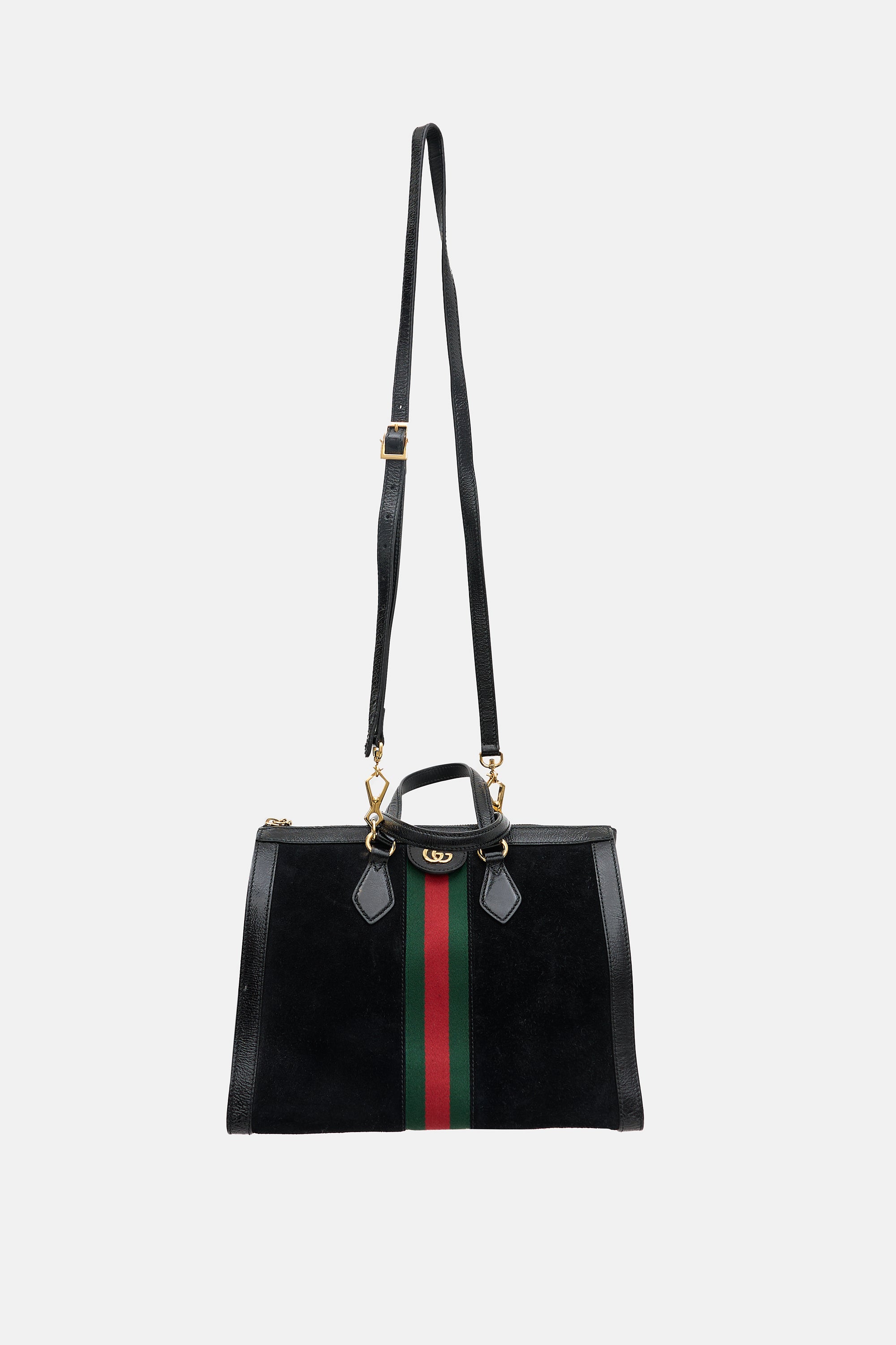 Gucci Suede Web Ophidia Boston Bag