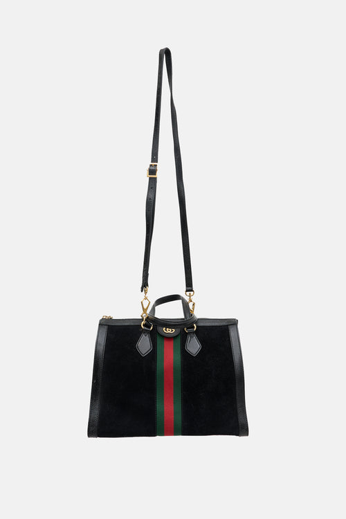 Gucci Suede Web Ophidia Boston Bag