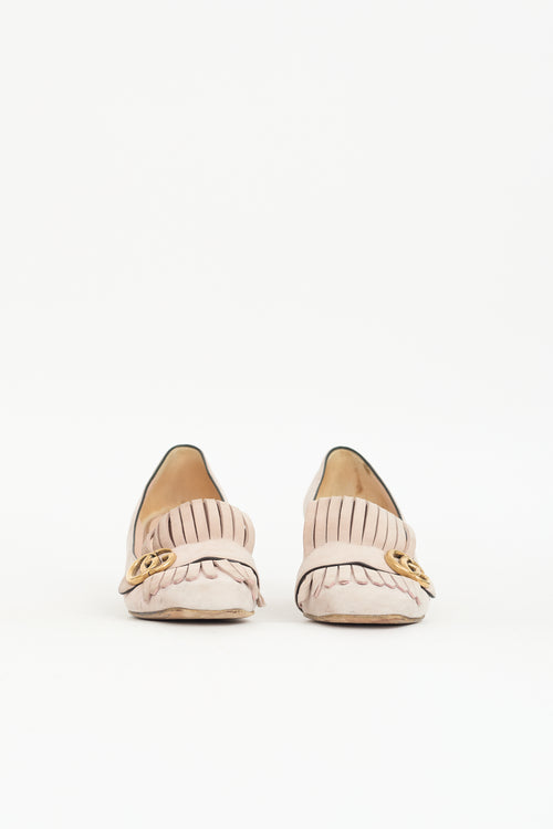 Gucci Suede GG Fringe Pump