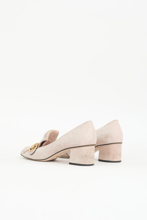 Gucci Suede GG Fringe Pump