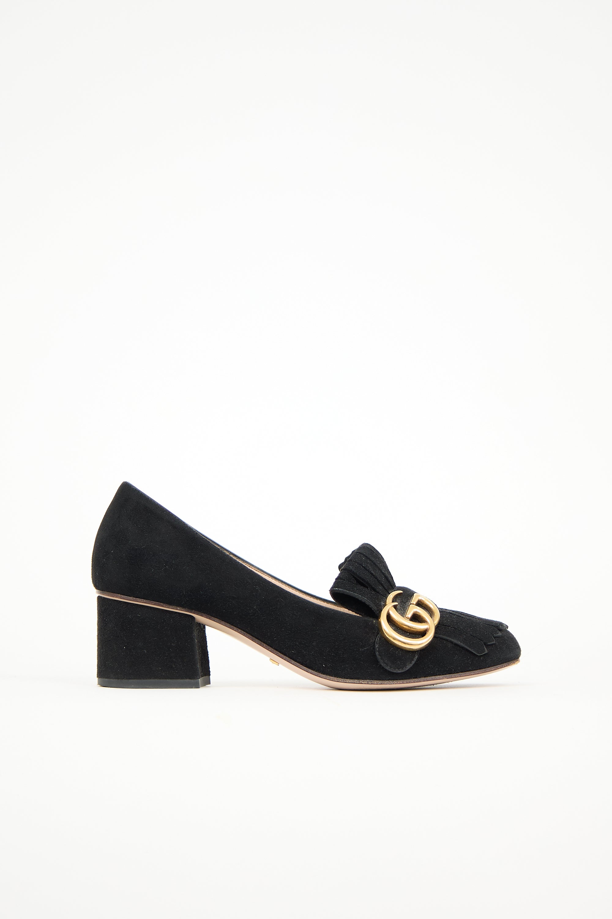 Gucci Suede GG Fringe Pump
