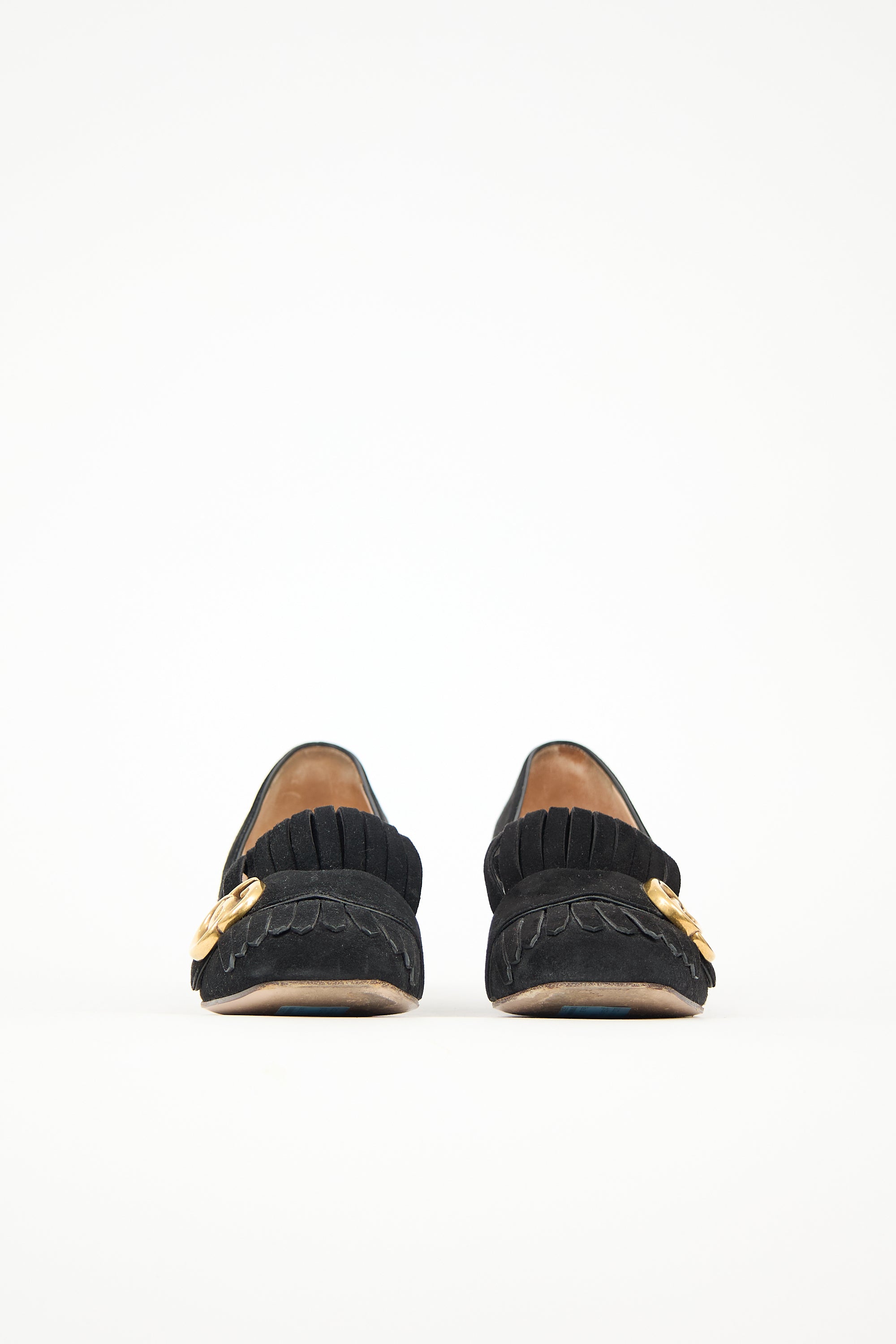 Gucci Suede GG Fringe Pump