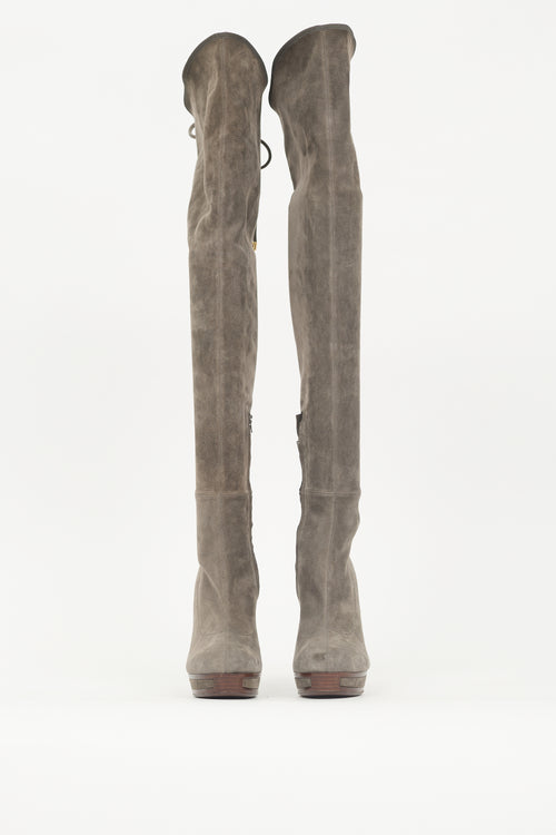 Gucci Suede Over The Knee Boot