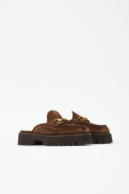Gucci Suede Platform Mule