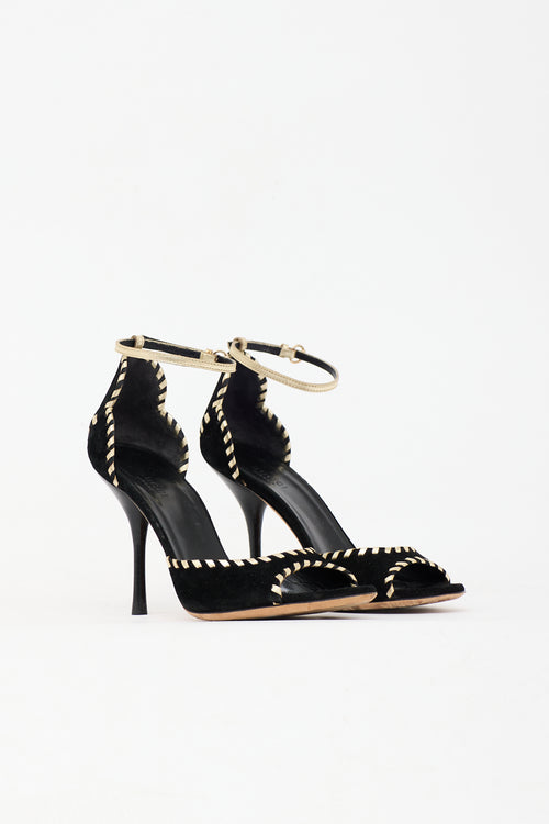 Gucci Suede Whipstitch Sandal