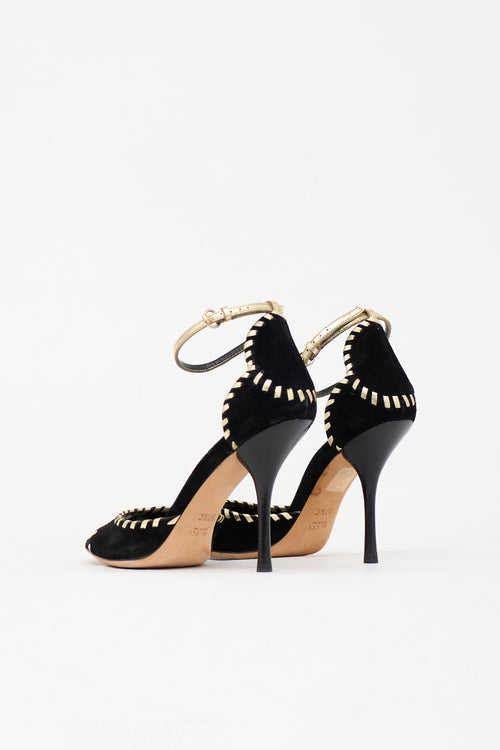 Gucci Suede Whipstitch Sandal