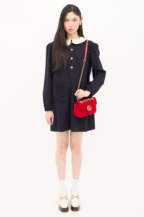 Gucci Velvet GG Marmont Mini Shoulder Bag