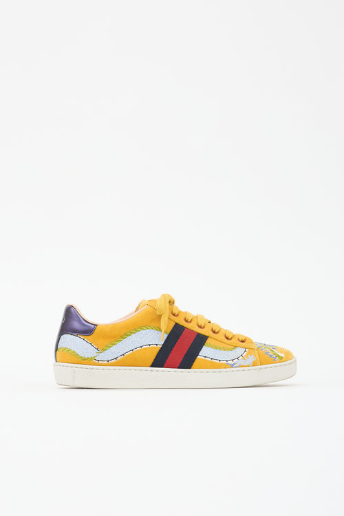 Gucci Velvet Embroidered Ace Sneaker