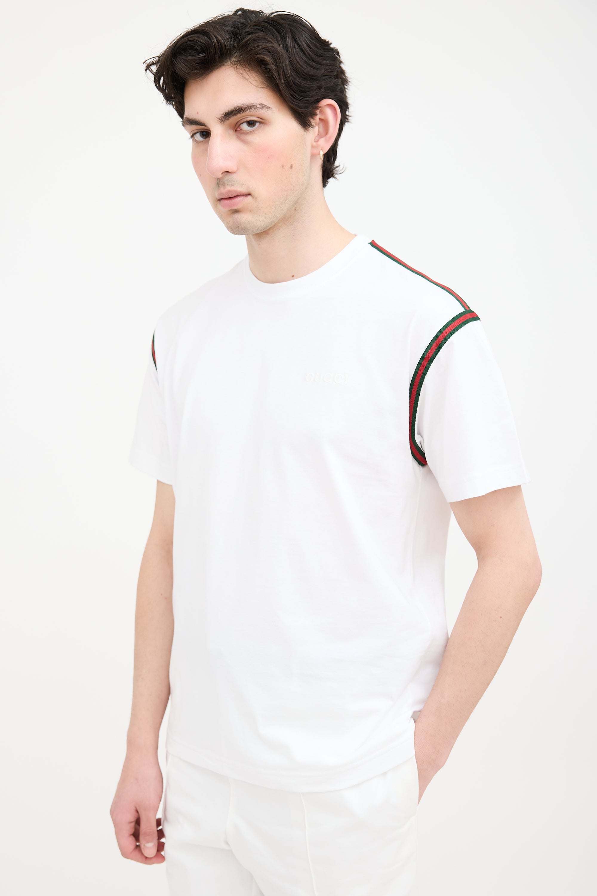 Gucci Webbed Trim Logo T-Shirt