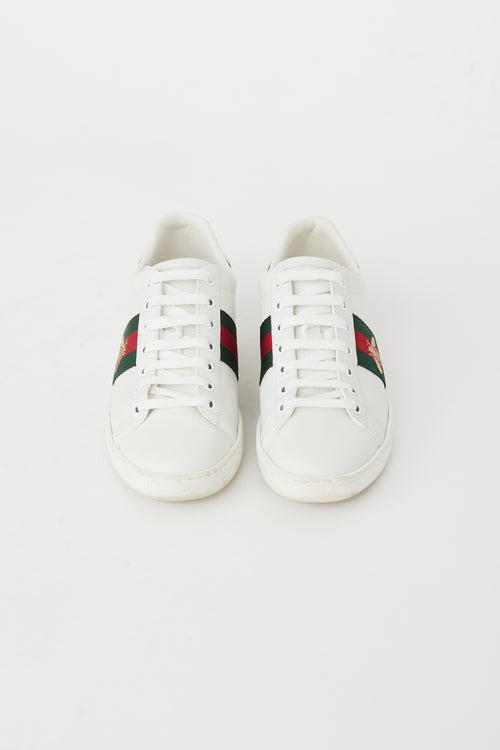 Gucci White & Multi Leather Ace Bee Sneaker
