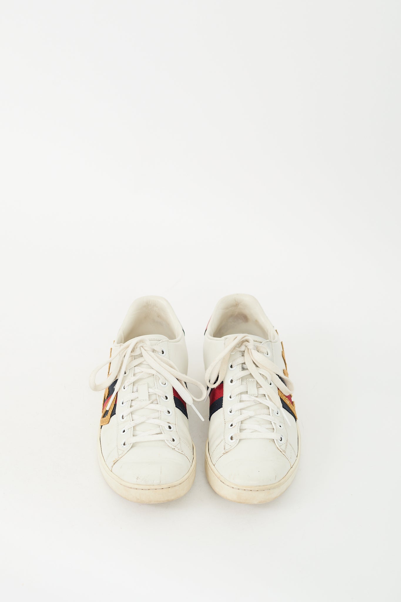 Gucci White & Multi Leather Ace Loved Sneaker