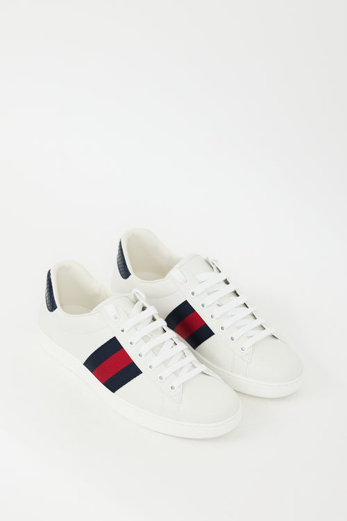 Gucci White & Multicolour Leather Ace Sneaker