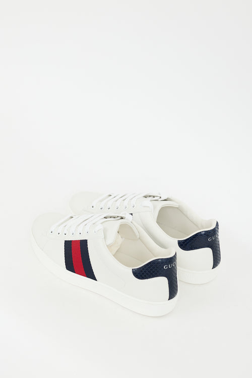 Gucci White & Multicolour Leather Ace Sneaker