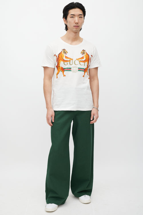 Gucci White & Multicolour Logo T-Shirt