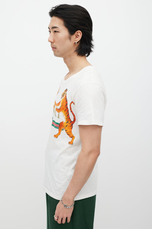 Gucci White & Multicolour Logo T-Shirt