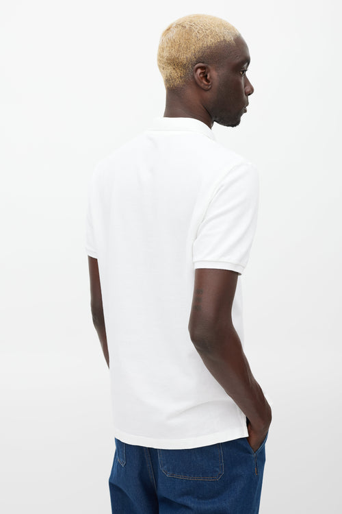 Gucci White & Multicolour Patch Polo