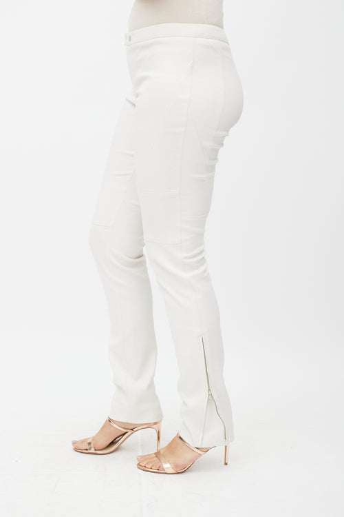Gucci White Slim Zip Trouser