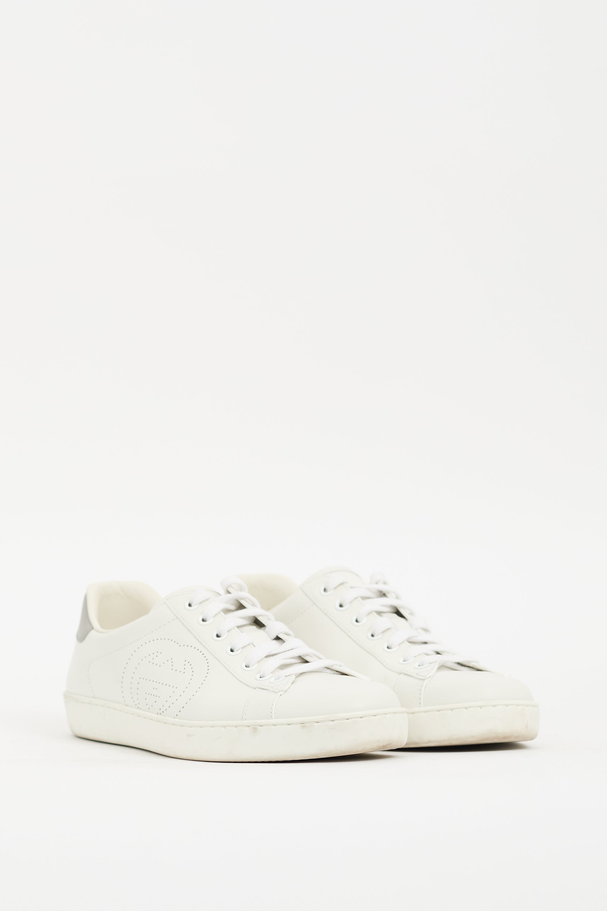 Gucci White Leather GG Ace Sneaker