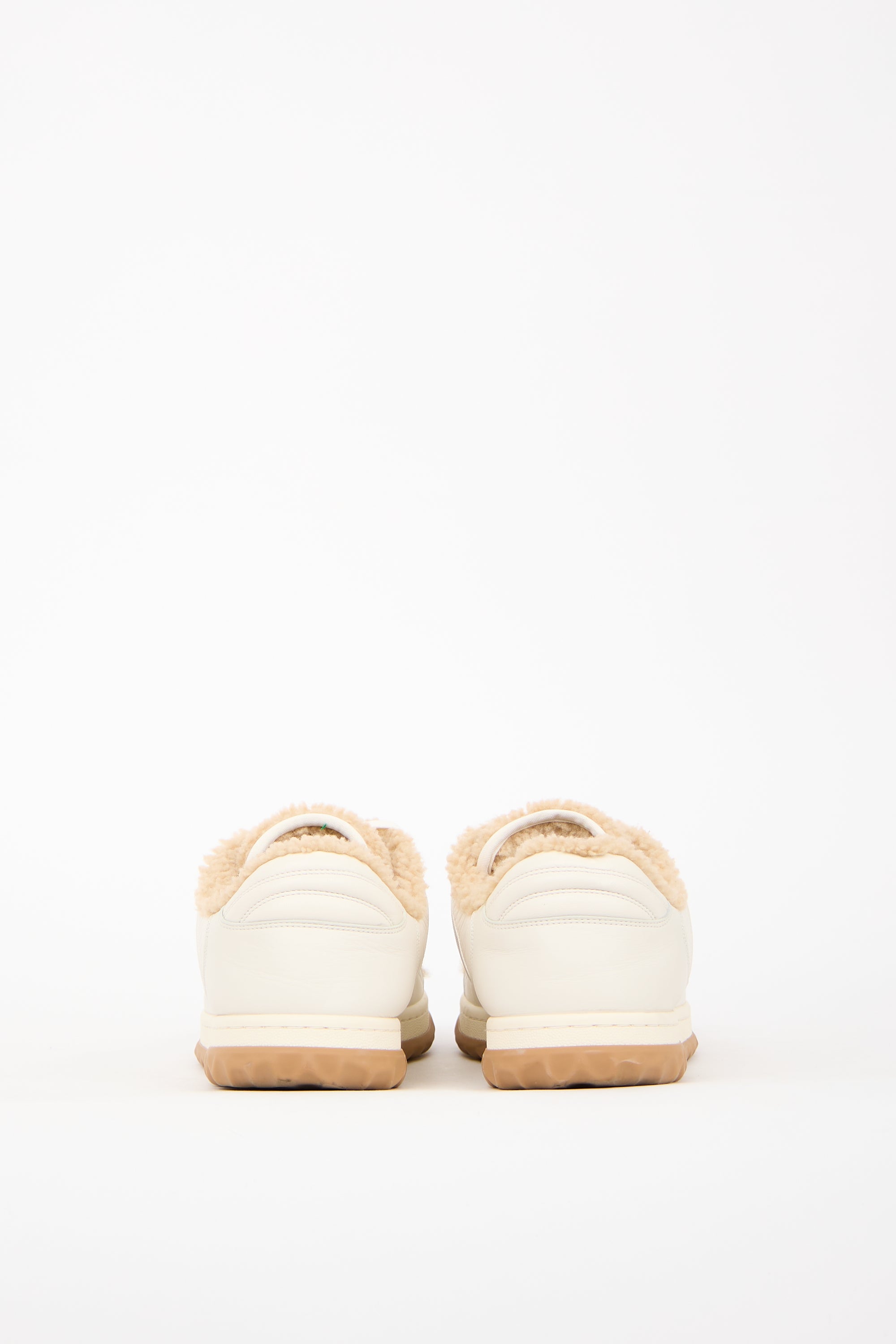 Gucci White Leather & Shearling MAC80 Sneaker
