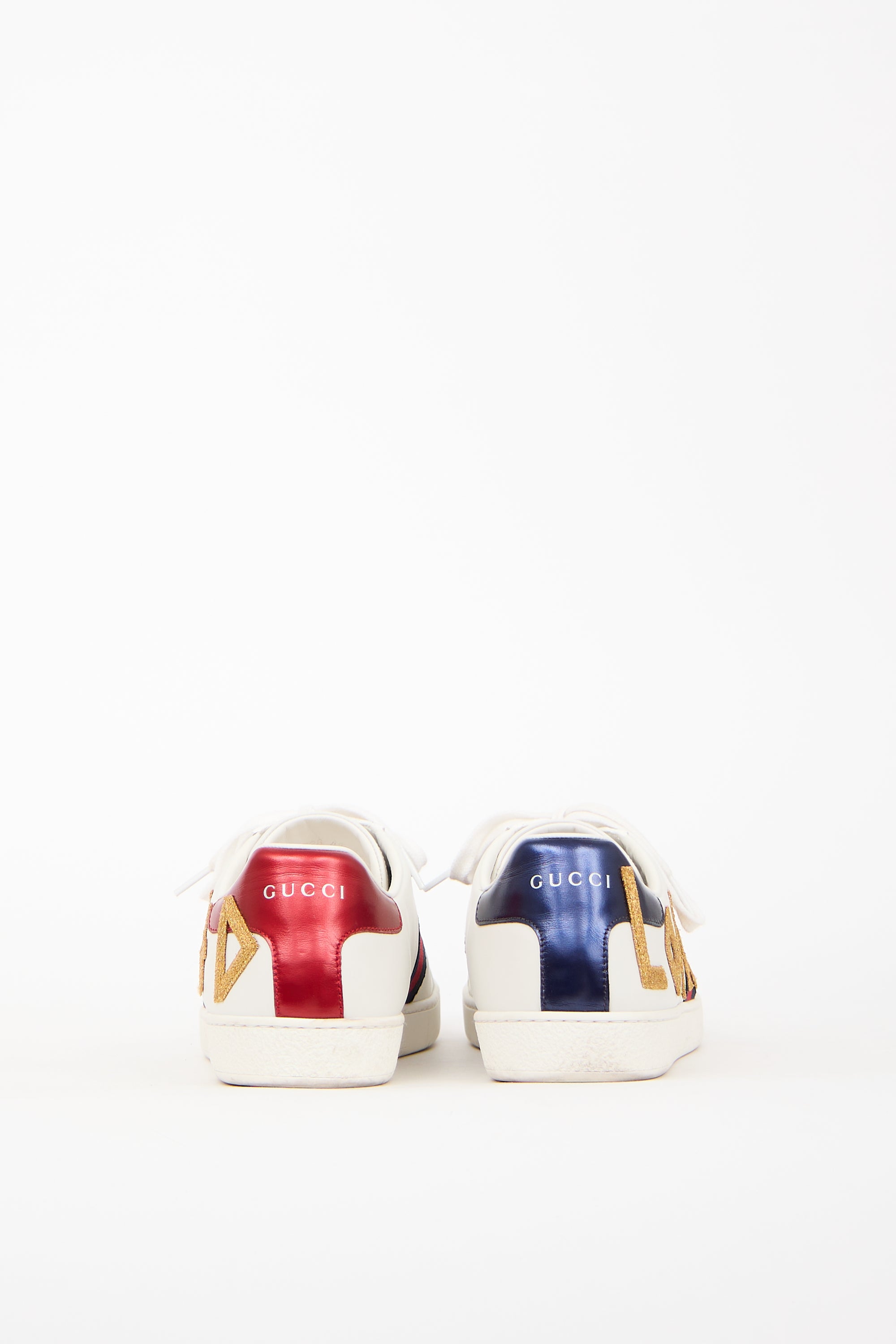 Gucci White & Multi Leather Ace Loved Sneaker
