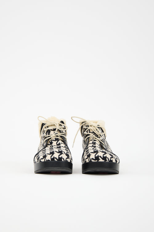 Gucci Tweed & Sherpa Victor Ankle Boot