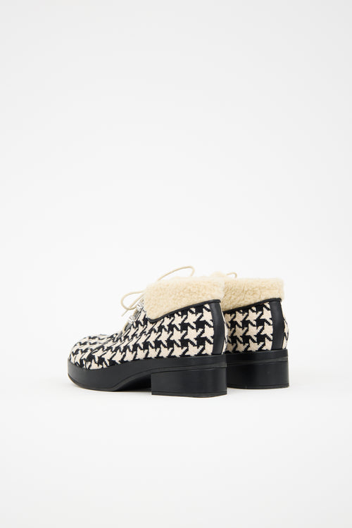 Gucci Tweed & Sherpa Victor Ankle Boot