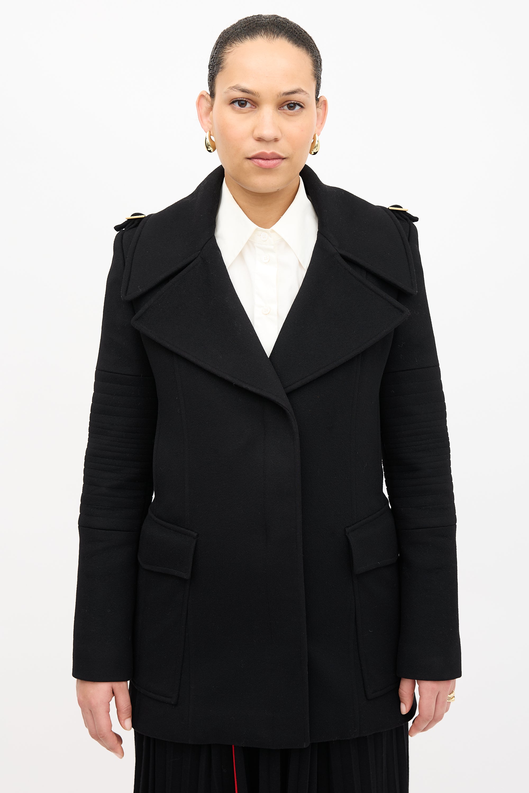 Gucci Wool Quilted Sleeve Coat
