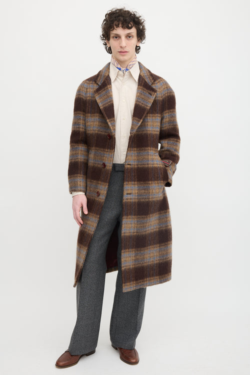Gucci Wool Plaid Belted Coat