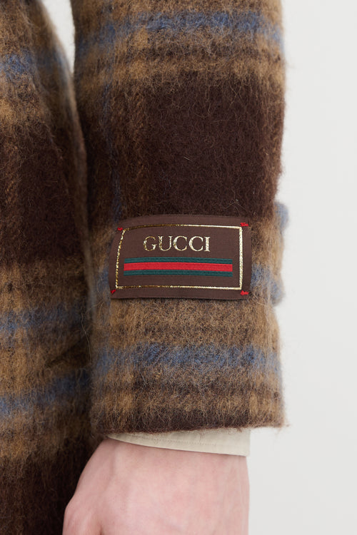 Gucci Wool Plaid Belted Coat
