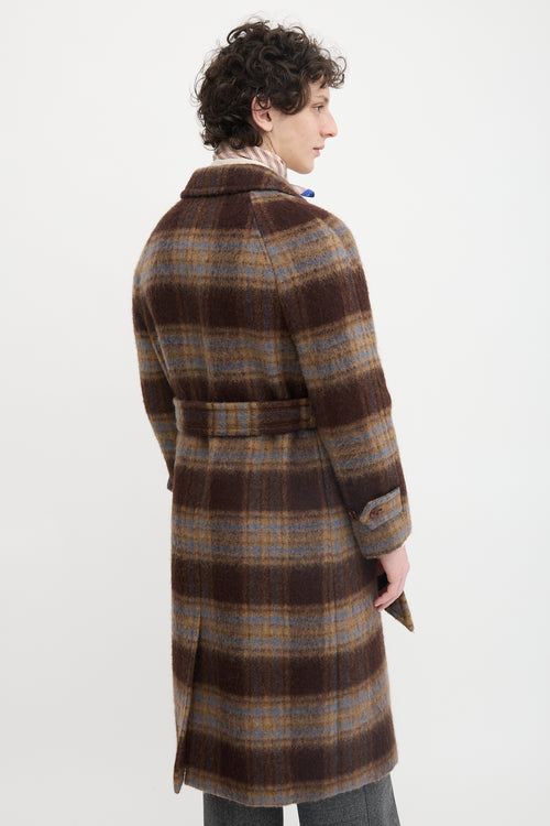 Gucci Wool Plaid Belted Coat