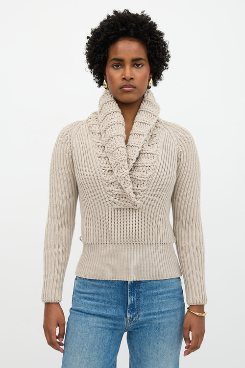 Gucci Wool Shawl Sweater