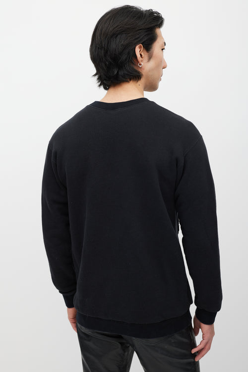 Gucci X Chikae Ide Manga Black & Multicolour Embroidered Sweatshirt