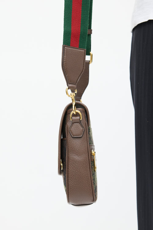Gucci X Palace GG-P Brown & Green Canvas Messenger Bag