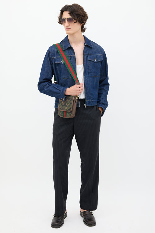 Gucci X Palace GG-P Brown & Green Canvas Messenger Bag
