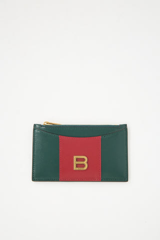 Gucci X Balenciaga 2021 Green & Red Leather "The Hacker Project" Wallet