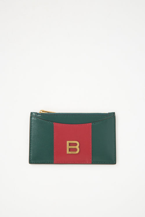 Gucci X Balenciaga 2021 Green & Red Leather "The Hacker Project" Wallet