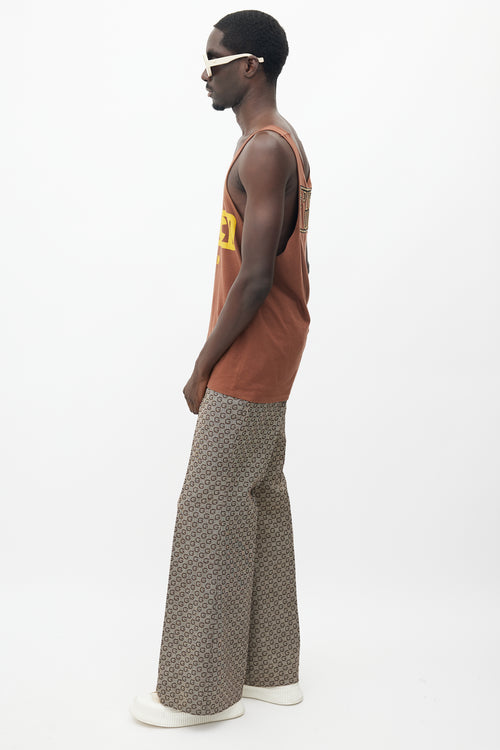 Gucci X Dapper Dan Brown & Yellow Rhinestone Tank
