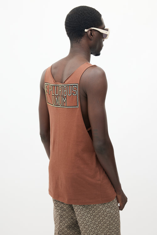Gucci X Dapper Dan Brown & Yellow Rhinestone Tank