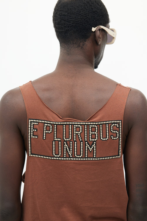 Gucci X Dapper Dan Brown & Yellow Rhinestone Tank