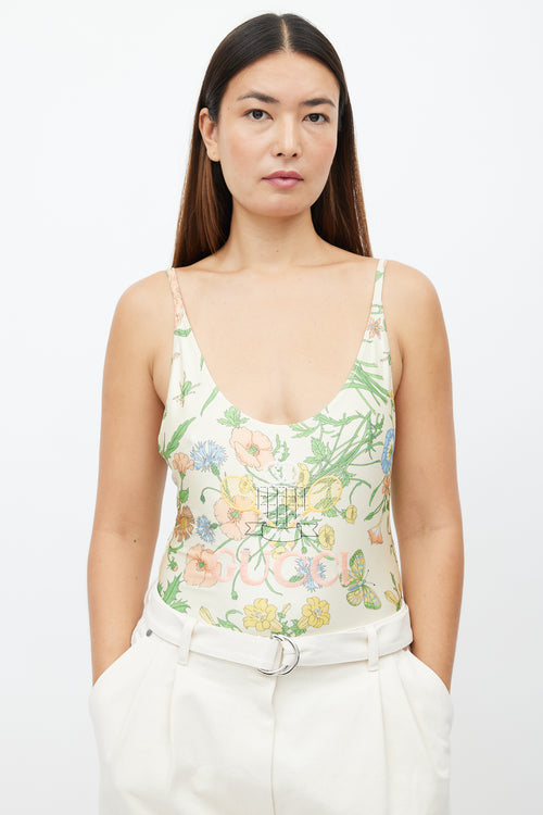 Gucci Yellow & Multi Floral Bodysuit