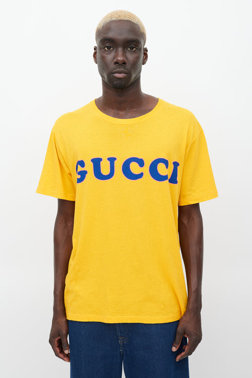 Gucci Yellow & Multicolour Printed Logo T-Shirt