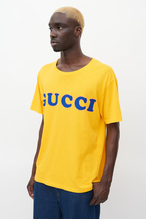 Gucci Yellow & Multicolour Printed Logo T-Shirt