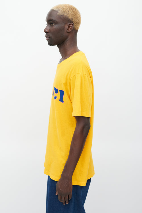 Gucci Yellow & Multicolour Printed Logo T-Shirt