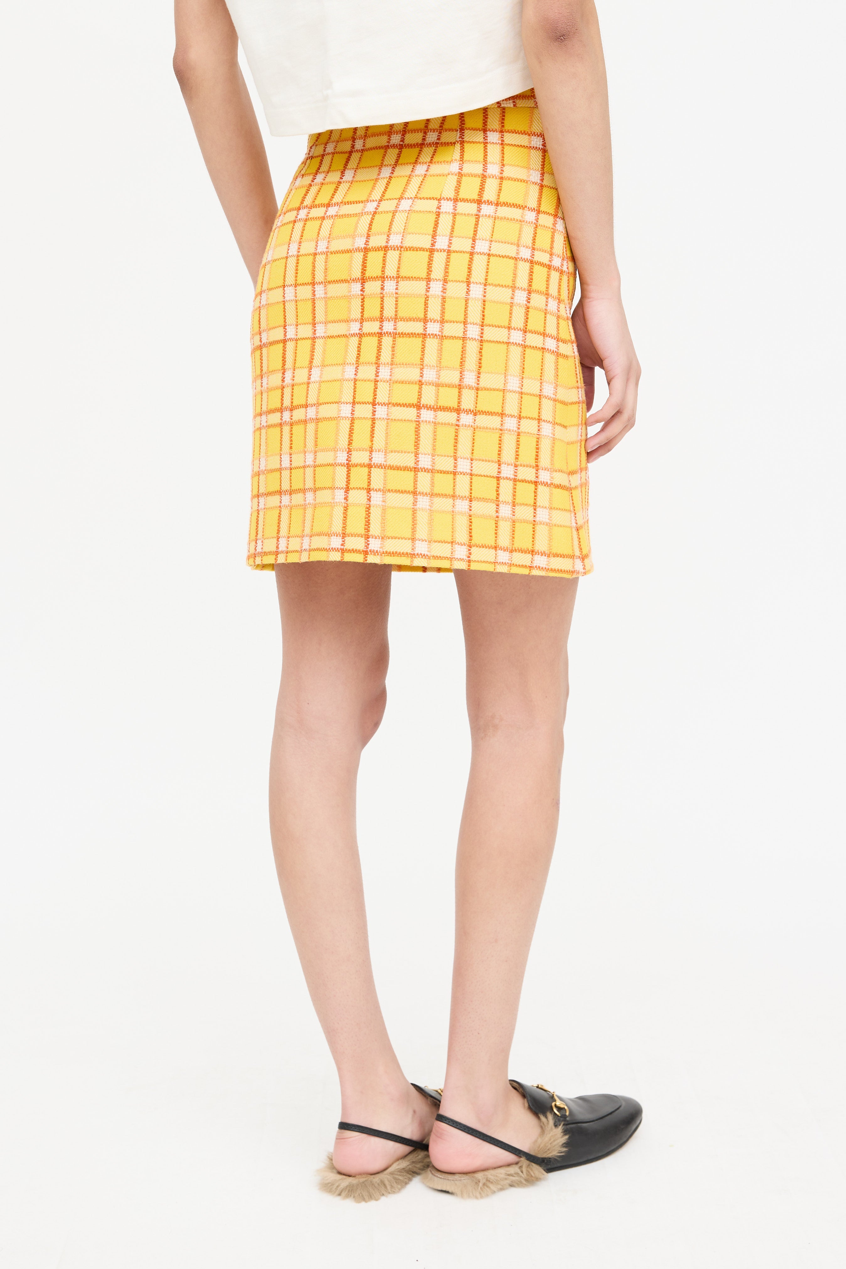 Gucci Wool Plaid Mini Skirt
