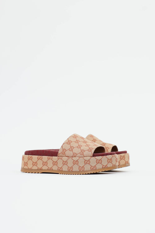 Gucci Monogram Platform Sandal