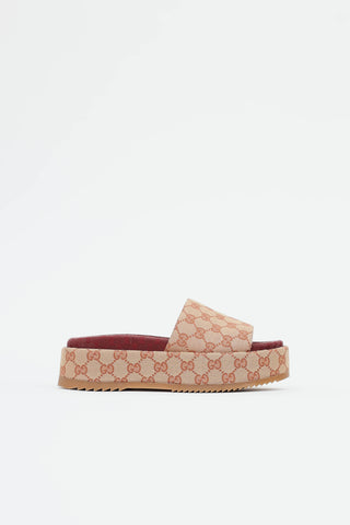 Gucci Monogram Platform Sandal