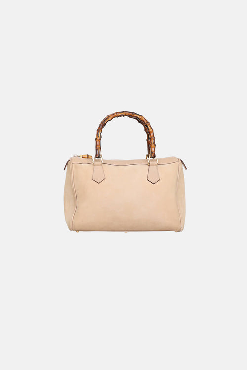 Suede Bamboo Boston Bag