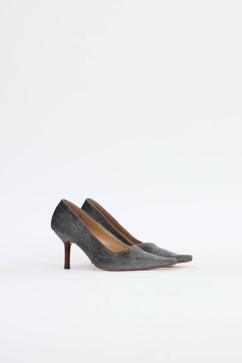 Gucci Velvet Pointed Toe Pump